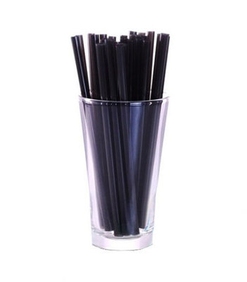 6' BLACK SUPER COCKTAIL STRAWS